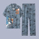 
Septemberg (SEPTWOLVES) pajamas men's summer pure cotton short-sleeved trousers summer cardigan thin large size student youth home clothing set G3884 blue (short-sleeved) XL [recommended 120-140Jin [Jin equals 0.5 kg]]