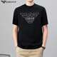 
FALAMAONE 2025 summer new men's round neck short-sleeved T-shirt pure cotton trendy T-shirt middle-aged men's short-sleeved T-shirt top white 1518 M 165