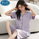 PALANDO 100 XINJIANG PAJAMAS DE COTON POUR LES FEMMES EN SUMBRE PANTAL CARPINE À MANDE CARCHÉE DE LA SIMEAGE POUR LE MODE-MODE EN MAISON EST EN MAISON pour les costumes pour la maison N9898 Pantalon à manches courtes Pantalon Cardigan L (100-120Jin [Jin est égal à 0,5 kg]))