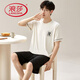 LangSha (LangSha) Large Size Men's Pajamas Summer Modal Short Sleeve Shorts Thin 2025 New Summer Ice Silk Home Clothing Set Flagship Store-6623 L