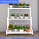 XMSJ Verstärkt 2024 Blumenregal Movable Wheeled Lagers Rack Wohnzimmer bodengesteuertes Eisen mehrschichtige Blumenregal Balkon Outdoor optimierte Vollstahlfarbe Schwarzer Vierschicht lang 12014