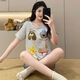 Yalu Summer Modal Pajamas Femmes avec poitrine PAD TROIS SET TROIS ENSEMBLE 2025 NOUVEAU CARTOONE PUPPY Les vêtements de maison peuvent être portés à l'extérieur de RM3519 Bow Girl [PAD PORTS FIXE] M 160