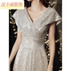 Lingkaqi Bankett Abendkleid Frauen Silber Bankett Abendkleid 2023 Neue High-End