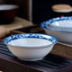 Hanpoke blue and white porcelain bowl household large bowl rice bowl bucket bowl soup bowl bucket hat bowl eating bowl instant noodle bowl noodle bowl plus 4 premium 8-inch bucket bowls