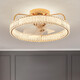 Opudakochi Camp Bedroom Light Shaking Head Fan Light Fan Light Modern Simple Light Luxury Crystal Living Room Master Bedroom Dining Ceiling Light 686 Gold 50CM Wuji+ - Shake Head