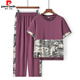 Chuzhi 2025 new middle-aged and elderly sportswear suits for women new fashionable mother summer casual two-piece set fashionable short sleeves 695 burgundy XL recommended 90-105Jin [Jin equals 0.5 kg]
