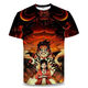 Bamaitu ein Stück Kurzarm ein Stück Zoro Anime T-Shirt Primary- und Sekundarschüler und Teenager 3D-Druck Trendy Top Burning Ace TXU1480 S geeignet für Gewicht 80-90 Jin [Jin gleich 0,5 kg]