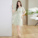 Ehangy国际高端轻奢连衣裙女装夏季2025新款舒适遮肚中长款绿色蕾丝裙子 绿色【高端礼盒】 L