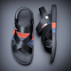 Goldlion sandals men's summer 2025 new fashionable soft-soled beach shoes men wear waterproof and non-slip sandals on the outside to drive two-piece black 9793 38