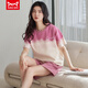 Catman (Miiow) Pajamas de algodón puro para mujeres en pantalones cortos de manga cortos de verano Celebrity Summer Summer Alto valor La ropa para el hogar se puede usar fuera del traje ZH-9856 [set] 2xl Código 140-160Jin [Jin equivale a 0.5 kg] Es necesario reservar la contracción