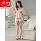 Langsha 2025 Neue Pyjamas für Frauen im Sommer Pure Cotton Kurzärmelige süße Casual Sports Home Clothing Set Z9859 M [Empfohlen, 80-100 Jin zu tragen [Jin ist 0,5 kg]]]