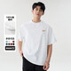 220G reines Baumwoll-T-Shirt für Männer und Frauen Sommerbrief drucken halbärmelige Oberseite, lose Kurzärmer-T-Shirt INSB701YL 1862 Weiß XL