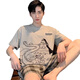 Rongxitu (Rongxitu) Pajamas hommes Men d'été à manches courtes pour adolescents lycéens dessin animé des vêtements à la maison des hommes plus grosses