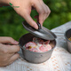 OIMG Deutsch reines Titanschneeschalter im Freien Multifunktional Snow Bowl Camping Rice Bowl Titanium Schüssel Klappende Wok Camping Bowl Ti1098t_520ml Schneeschale mit Deckel mit Deckel