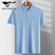 Septwolves Daddy Anzug Sommer Revers Ice Seide Kurzärärmelte T-Shirt mittleren Alters und ältere Männer dünne T-Shirt ältere Männer halbärmelige Basis-Kleidung T-Shirt-9851 Grau Real Pocket XL 52/175