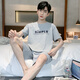 yookdd男士睡衣2024新款纯棉短袖短裤薄款夏季休闲款两件套家居服大码 9928# L [建议100-120斤]