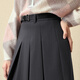 SEIFINI Shifanli classic college style JK deconstructed skirt 2025 autumn new high-waist slim commuting versatile pleated skirt dark gray long skirt S