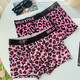 Mie Lanat Herren Unterwäsche Leopardenmuster Ice Seide vier Ecke Pink sexy Boxerhosen Low Taille 7A Crotch Modable Boy 1375+1376+13783 Strips 4xL180-200jin [Jin gleich 0,5 kg]