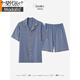 Pajamas modal Été coton pur pur short à manches courtes cardigan cardigan mince cutané de grande taille de couleur solide de couleur décontractée de la maison.