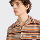 PRADA/Prada gift men's cotton striped bowling shirt ocher brown M