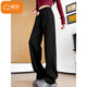 Cotton American Enge Version Straight Casual Hosen für Frauen 2025 Neue Frühlings- und Herbst-kleine Mode-Bananen-Sport-Joggingpants 212 Thread White [regelmäßig hohe Qualität 27,5] L 100-120jin [Jin ist 0,5 kg]