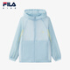 FILA Children's Sun Protection Clothing 2025 Autumn New Girls' Outdoor Sports Hooded Jacket Light Silicon Blue-LB 160