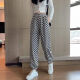 
RONGXITU Lauaird large size slim sports pants for women loose casual foot 2025 spring and summer style spring and autumn style checkerboard XL 12140Jin [Jin equals 0.5 kg]