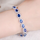 DL 1998 Fat Donglai same style sapphire bracelet for women s925 silver new style elegant versatile pavé blue zircon tanzanite 925 silver bracelet 17-20 cm adjustable