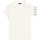 Massimo Dutti neues Saison-Sonderangebot 2025 Frauenkleidung Urban einfacher Pendlerstil hautfreundlicher purer Baumwollkurzärmel-Polo-Hemd 06805109 Off-White XS (CN 165/84A)