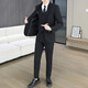 Suit suit men's business casual formal three-piece slim suit jacket men's wedding groom's best man's dress medium gray top + trousers + vest XL recommended 120-135Jin Jin equals 0.5 kg