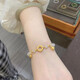 Chow Tai Fook 999 Pure Gold Two Worlds Gold Bracelet Women's Lotus Bud Lotus Bud Peace Bracelet and Tian Jade Bracelet Chinese Valentine's Day Gift Lotus Bud + Lotus Bud + Peace Buckle + 8 Gold Beads + Gift Box