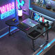 Bed computer desk portable desk large foldable table gaming style carbon fiber bed dormitory study table extra large gaming table 80X52CM black texture