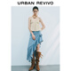 UR2025 Herbst neue Frauenkleidung Retro Wave Sporting Perlen Dekorative V-Ausschnitt-Haltshemd Uyl250087 Beige (vorderer Kragen ist niedrig) s