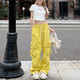 
Casual simple dopamine wear work pants for women in spring and summer drawstring hip-hop thin style wide-leg floor trousers MY-687 black L
