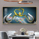 Three-April Tiger and Jiuyu Picture Restaurant Decoration Painting Light Luxury Modern Simple Dining Room Wine Glass Mural Dining Room Dining Table Background Wall Painting 01 - surplus every year 8040 Gold Frame Hand-framed Picture Frame + Light Luxury