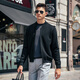 Mr. Bu Baseball Collar Wool Jacket Men's 2025 Winter New Zipper Pocket Jacket Cardigan Elegant Style BT16965 Piano Black L (175)