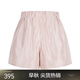 Jnby/Jiangnan Buyi [ESG -Umweltschutz] Frühlings- und Sommershorts Einfache elastische Taille losen einfacher gerade 5o5e11970 674/mittelgraues Pulver xs
