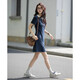
Tang Lion (TonLion) 2025 summer women's polo collar contrasting short-sleeved dress