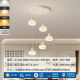 Primera impresión 2025 NUEVA LAMP DE RESTAURANTE ESPECTURA Full Spectrum Restaurante Lámparas de calabaza Modern Simple Pumpkin Lámpara Guangdong Zhongshan MTJ689-5 Disc de tres colores LED (blanco + beige)