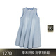 JNBY/江南布衣25夏新品牛仔连衣裙无袖圆领棉质风吹百褶5P4G11150 958/牛仔浅蓝 M