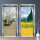 Xiong Lai Pao elevator door stickers one elevator one household modern light luxury custom Van Gogh oil painting starry sky entrance stickers waterproof and fireproof Elevator stickers MT-3291 Medium size: width 80*height 210cm