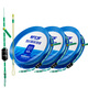 Weituosen Dream Line Set 4 rollos Juego de pesca en caja y atado Línea de pesca terminada Línea principal 4,8 metros Anillo en forma de ocho [4 rollos + tijeras de caja de línea principal] No. 1.5
