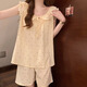 Another simple polka dot cloud cotton vest shorts pajamas women's suit summer 2025 new style sweet home clothes with chest pad 2808 colored dots fixed chest pad L