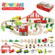 Edwone70p Buchenzug Zugauto Kinderspielzeug kleiner Zug Zugspielzeug Toys Holzspielzeug 80p Bergbau Abenteuer + Farbbox E21A12