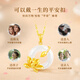 CHINA GOLD 18k gold necklace female lotus chalcedony safety buckle pendant birthday gift for girlfriend and wife 18K lotus set chain souvenir