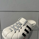 Adidas Adilette Clog White Hole Sports und lässige Hausschuhe JH9849 JH9848 Black 42 Support Identification