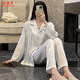 允桐感熊猫长袖睡衣女春秋季开衫冰丝薄款可外穿两件套家居服夏天 b693黑色小狗 L 码100-120斤