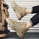 YusHang Zhenpin Herrenschuhe lässige Schuhe Sommer atmungsaktiven Wanderschuhen Outdoor Wanderschuhe Casual Martin Boots Trendy Vielseitige Schuhe Arbeitstil Herrenschuhe [J05 Khaki-42]