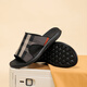 Walker Shop Slippers para hombres 2025 Summer Nuevo estilo al aire libre zapatillas de moda de la playa Sandalias suaves sin deslizamiento para hombres Black 40 (tamaño de zapato de cuero)