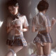 Love lingerie women jk uniform pure and cute campus perspective small breasts show big temptation without sexy exposure clothing gray grid jk uniform + 9756 net clothes, average size recommended 80-125 Jin [Jin equals 0.5 kg]